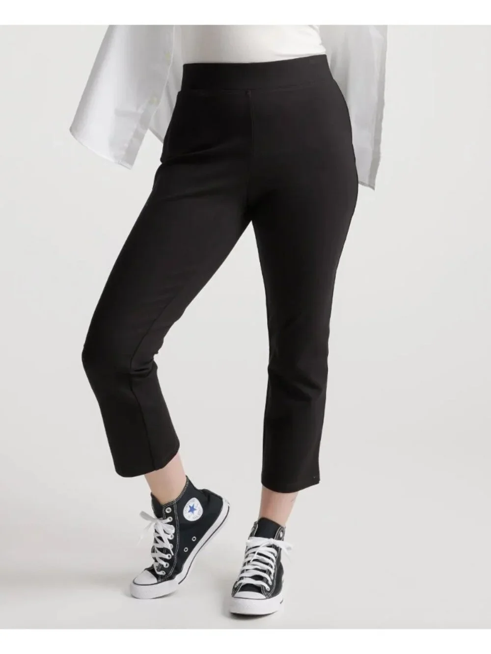 Quince Black Ponte Pants - Kick Flare -  XS - Extra Small 24